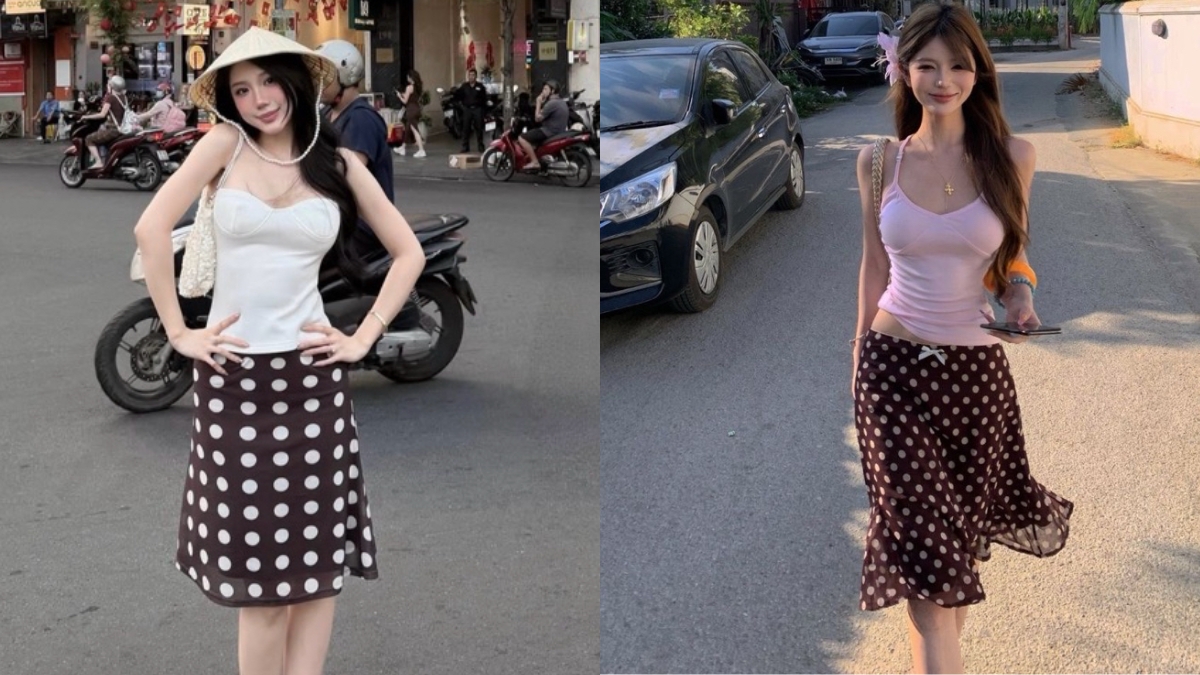 8 típ phối đồ với chân váy chấm bi cực xinh cực phong cách 