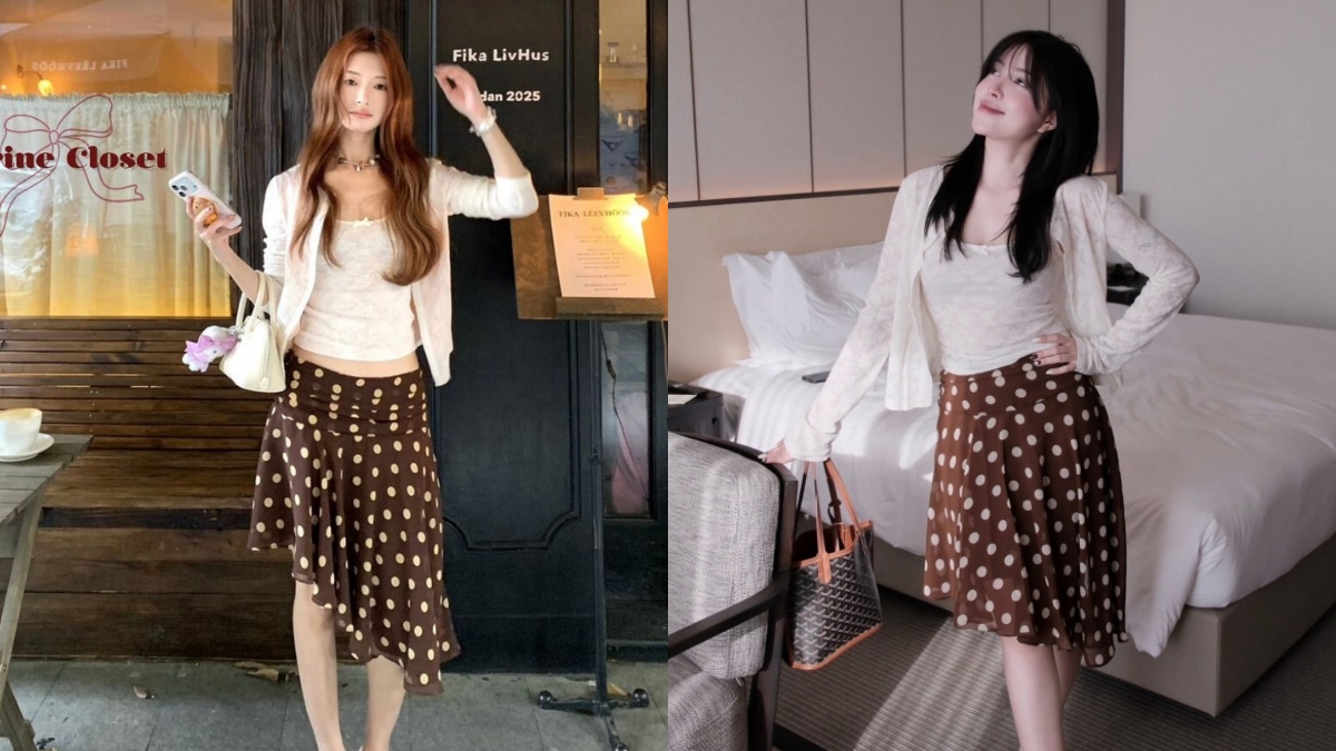 8 típ phối đồ với chân váy chấm bi cực xinh cực phong cách 