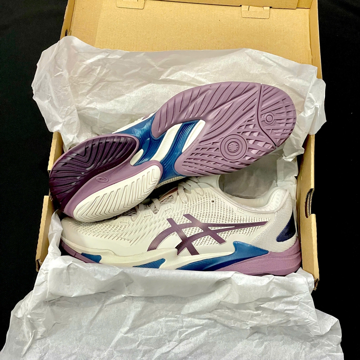 Giày Pickleball_Tennis Asics COURT FF 3 ‘Soft Oat_Dusty Mauve’ 1042A220-250 (2)