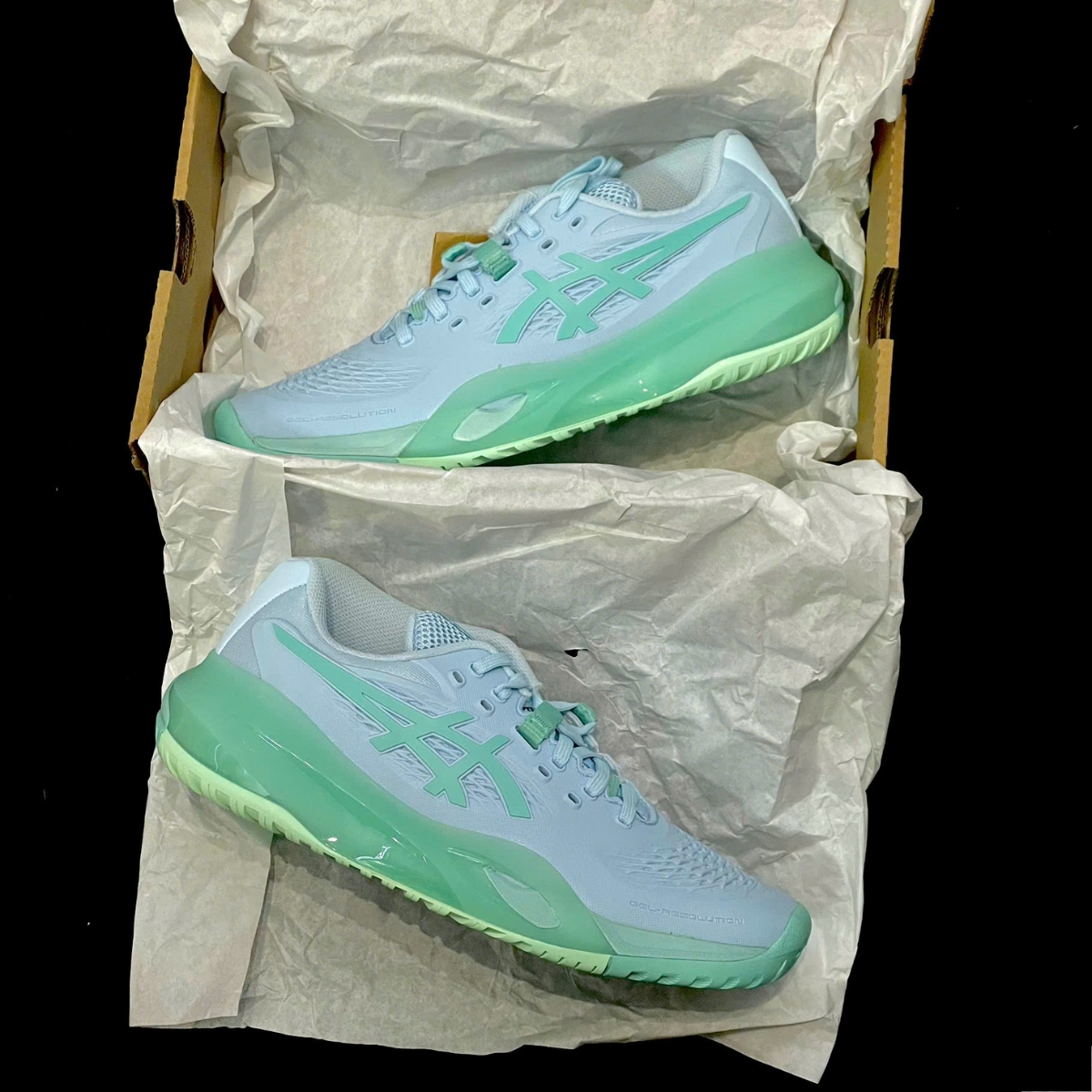 Giày Pickleball_Tennis Asics GEL-RESOLUTION X ‘Light Blue_Oasis Green’ 1042A279-402 (4)