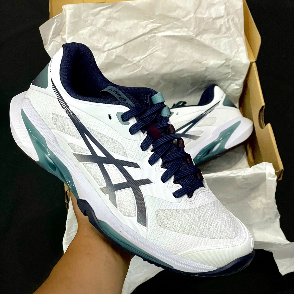 Giày Pickleball_Tennis Asics SOLUTION SPEED FF 4 ‘White_Midnight’ 1041A532-102