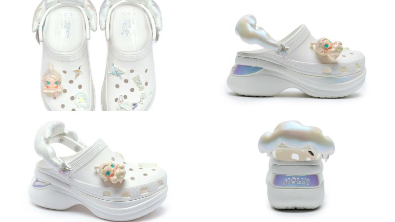 Giày Clog unisex Crocs Pop Mart Molly Crush điểm xuyến với những dấu chân mèo nhỏ xinh