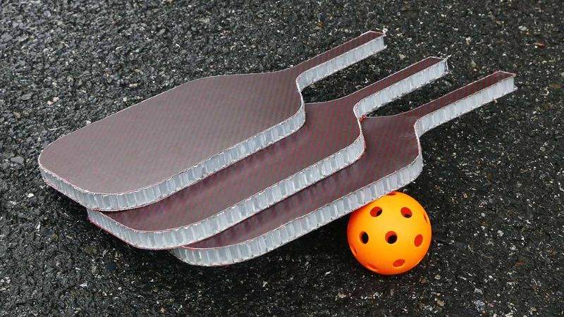 Người chơi thử nhiều mẫu vợt pickleball giúp kiểm soát toàn sân hiệu quả với thiết kế và công nghệ lõi khác nhau.