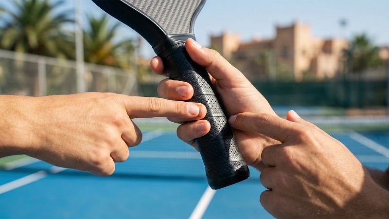Chọn cán quấn vợt pickleball phù hợp với độ dày đúng giúp cầm vợt thoải mái và chính xác hơn