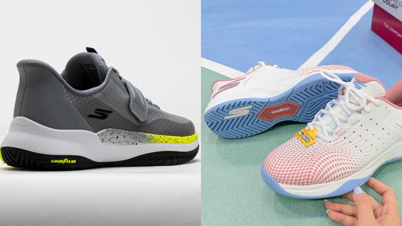 Skechers Viper Court Elite 2.0 nâng cấp hơn Reload ở phần dây buộc điều chỉn và đai top strap