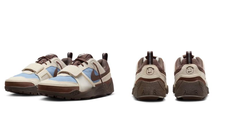 Travis Scott × Nike Zoom Field Jaxx "Pale Ivory and Leche Blue" mang lại cảm giác trên chân thoáng khí và êm ái