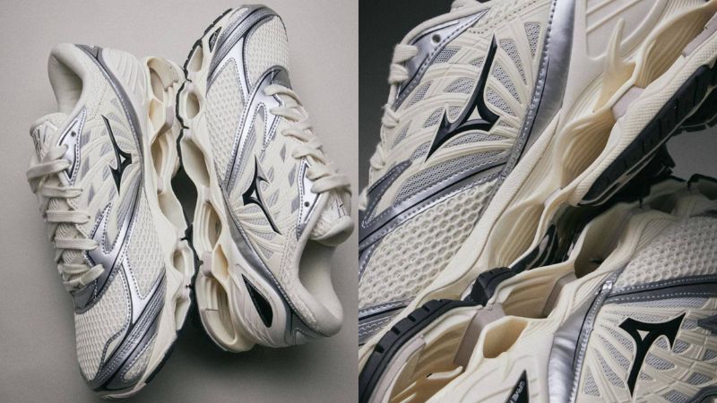 Mizuno Wave Prophecy LS "Off White/Black/Silver" không chỉ thu hút chị em bởi phối màu trắng mà còn là công nghệ độc quyền của hãng