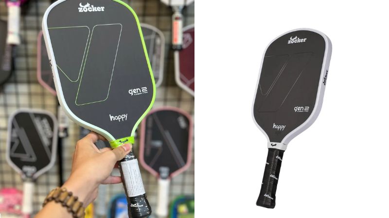 Vợt pickleball Zocker Happy HP02 Gen 2 chỉ nặng khoảng 230g nhưng có khả năng truyền lực tốt