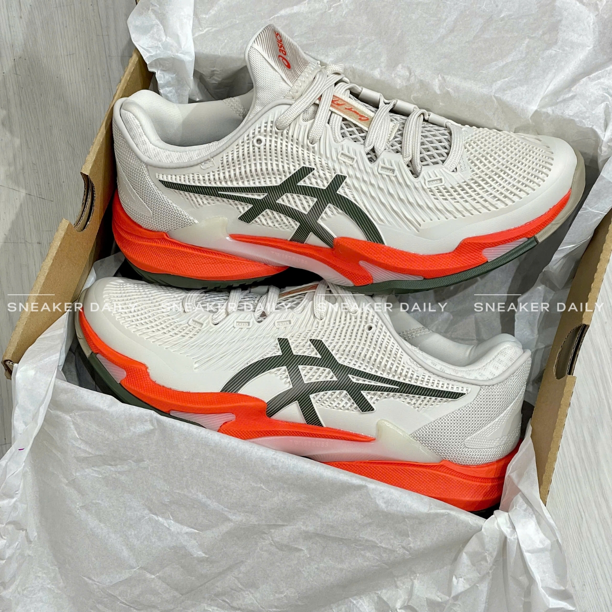 Giày Pickleball/Tennis Asics Court FF 3 ‘Soft Oat/Vintage Khaki’ 1041A370-250 Giày Pickleball/Tennis Asics Court FF 3 ‘Soft Oat/Vintage Khaki’ 1041A370-250