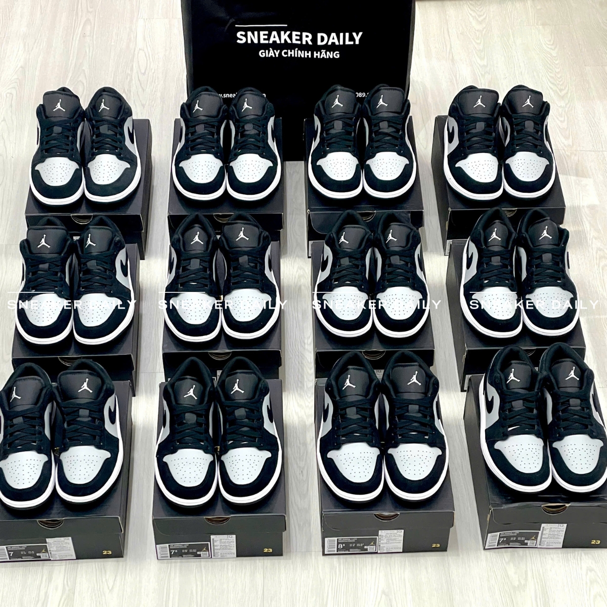 Giày Air Jordan 1 Low "Black/Light Smoke Grey" 553558-048 Giày Air Jordan 1 Low "Black/Light Smoke Grey" 553558-048
