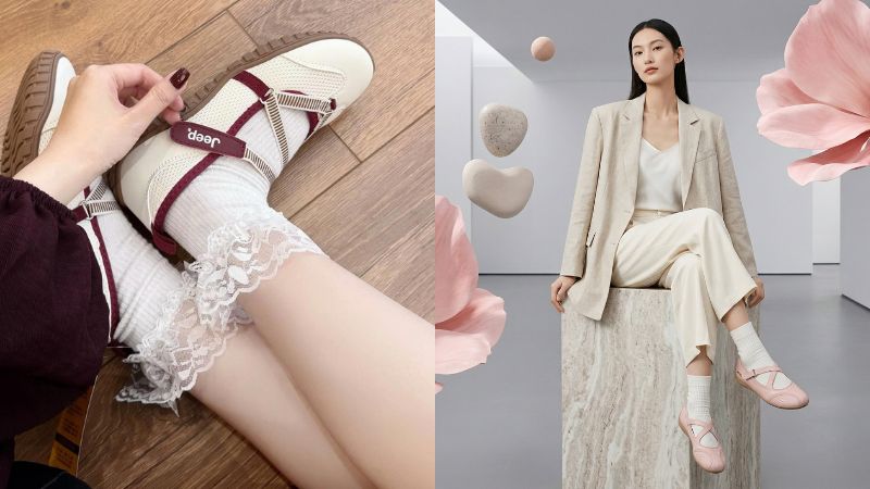 Jeep Vintage Mary Jane Toe Ballet nổi bật với đế platform và phong cách retro thanh lịch, dễ phối đồ