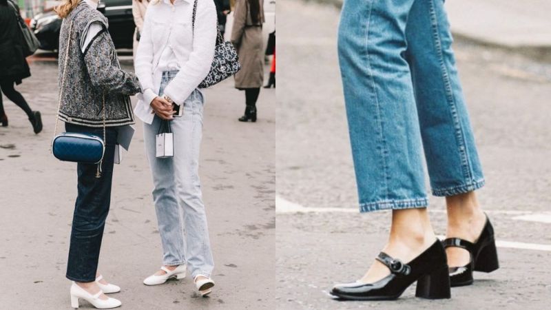 Mary Jane phối cùng quần jeans hoặc quần tây mang đến vẻ ngoài thanh lịch, phù hợp môi trường công sở.