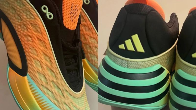 Upper adidas DON Issue 8 kết hợp vải dệt, TPU và lớp lưới thoáng khí tăng độ bền khi thi đấu