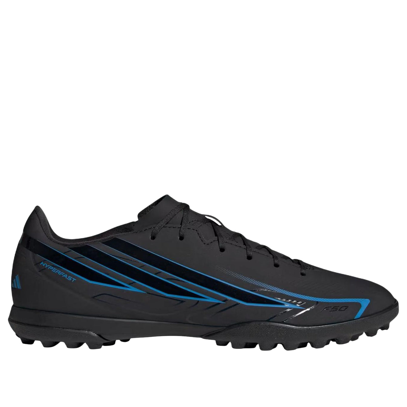 adidas-f50-hyperfast-club-turf-football-black-lucid-ray-blue-kj3408-2 adidas F50 Hyperfast Club Turf Football 'Black Lucid Ray Blue' KJ3408
