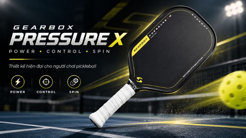 Gearbox Pressure X 8E phù hợp với phong cách chơi pickleball toàn diện