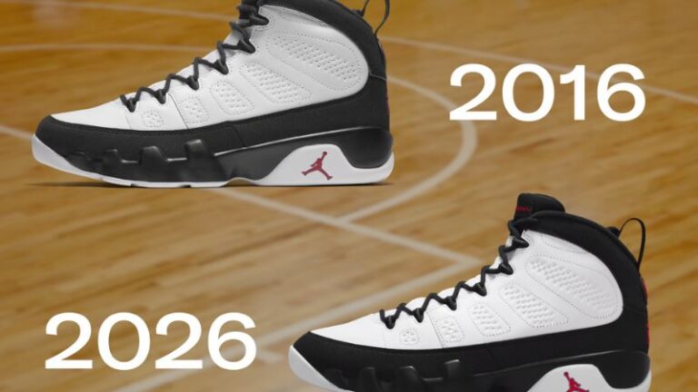 So sánh Jordan 9 Retro Space Jam phiên bản 2016 và 2026